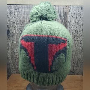 Star Wars Green Boba Fett Mask Beanie Hat Cap Youth Kids Teens 14+ With Pom